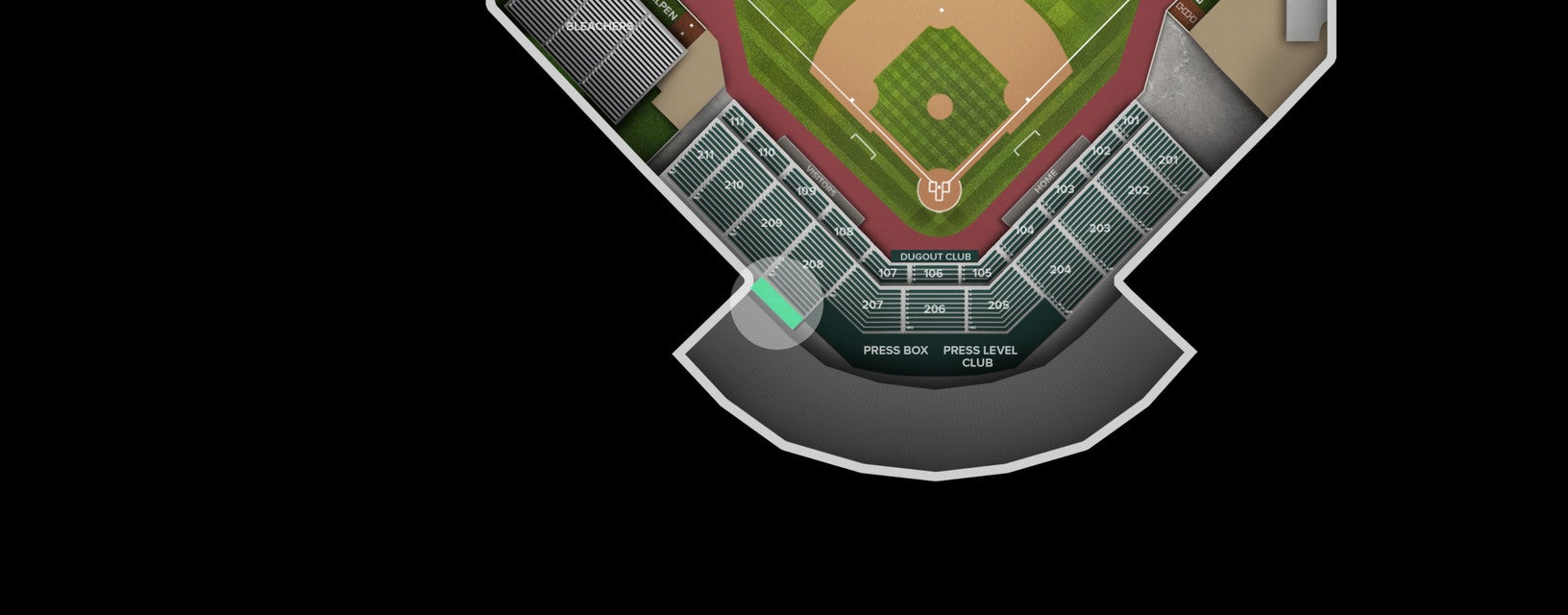 Seat view from Standing Room Only