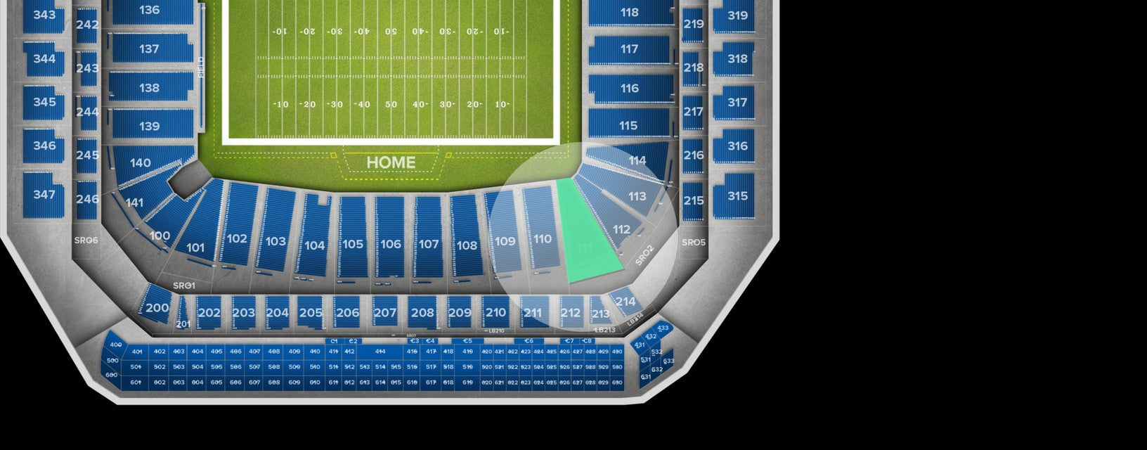 Seat view from Lower Level Corner