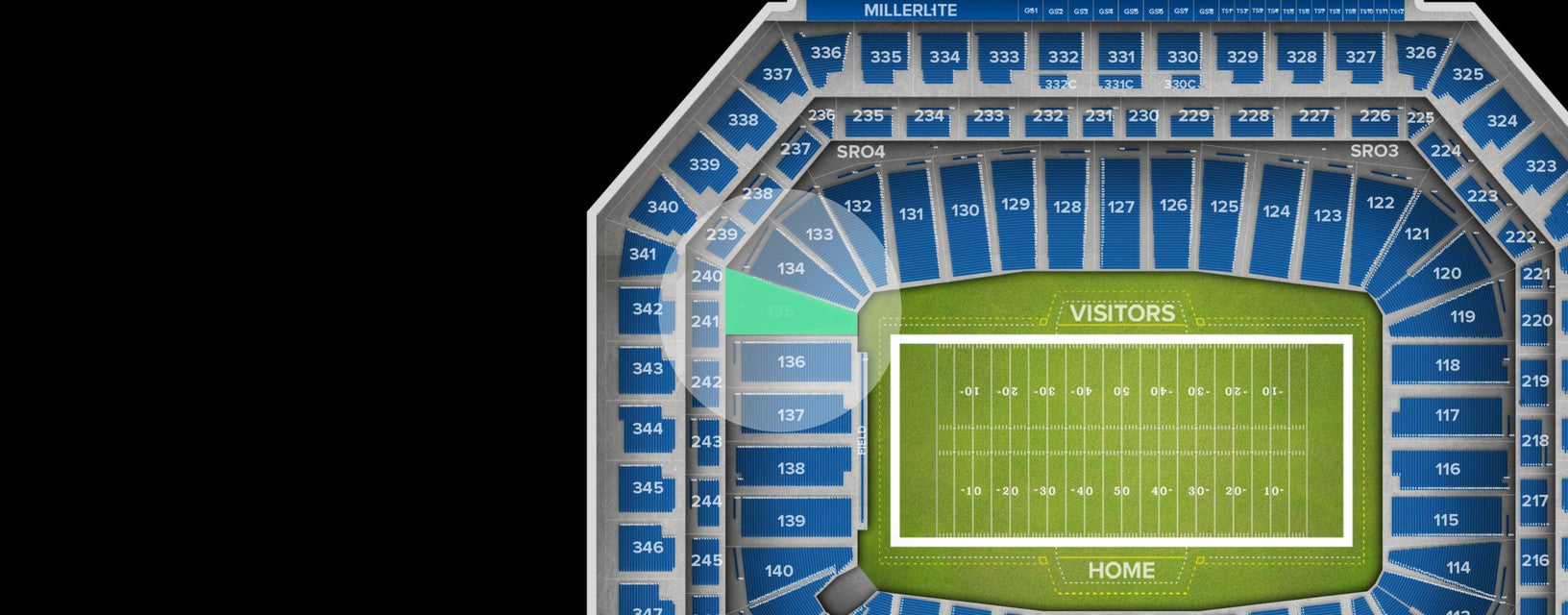 Seat view from Lower Level End Zone