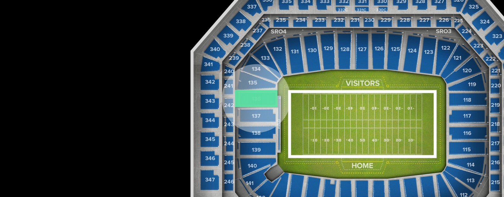 Seat view from Lower Level End Zone