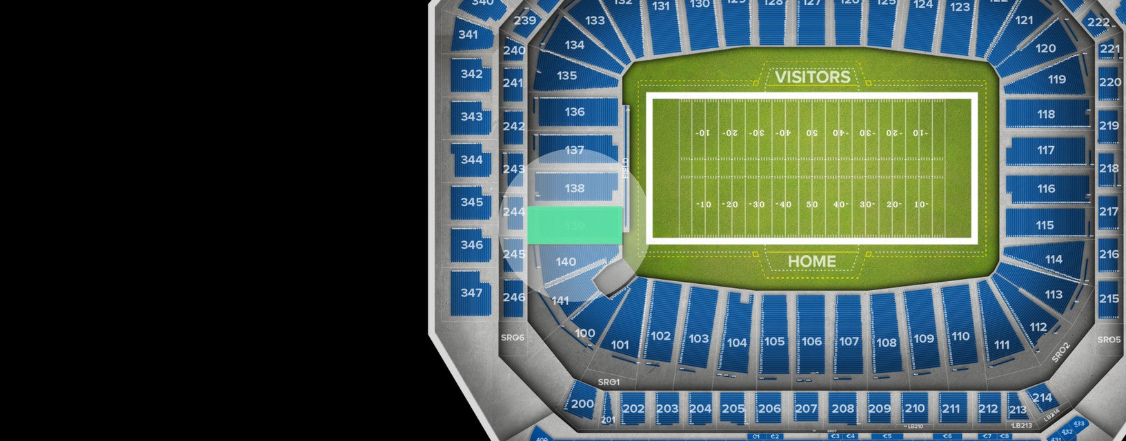 Seat view from Lower Level End Zone