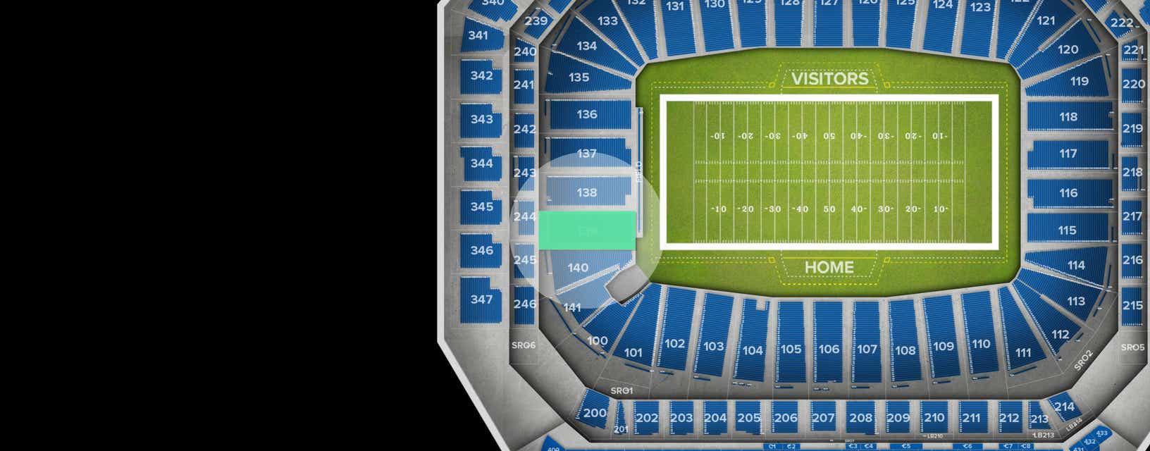 Seat view from Lower Level End Zone