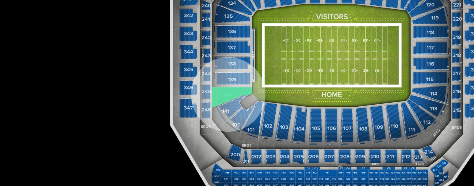 Seat view from Lower Level End Zone