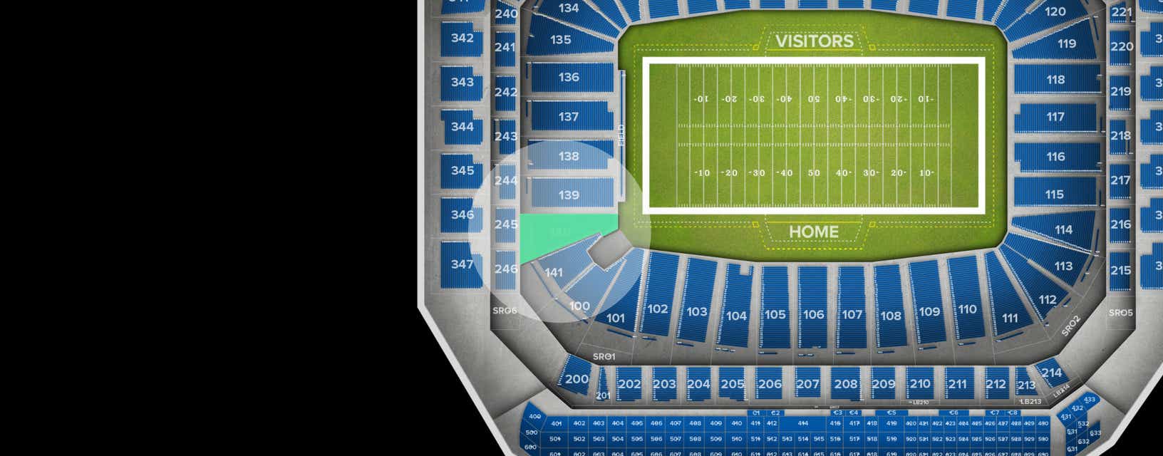 Seat view from Lower Level End Zone