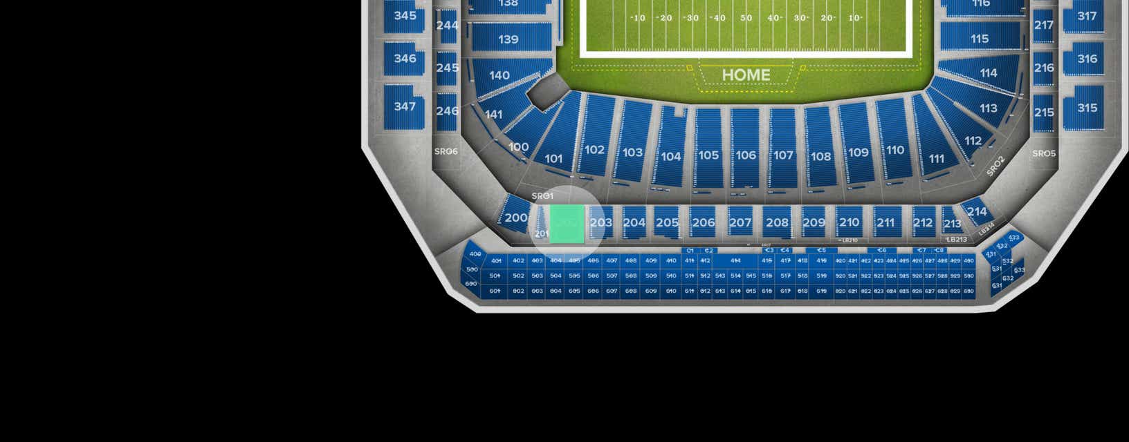 Seat view from Club
