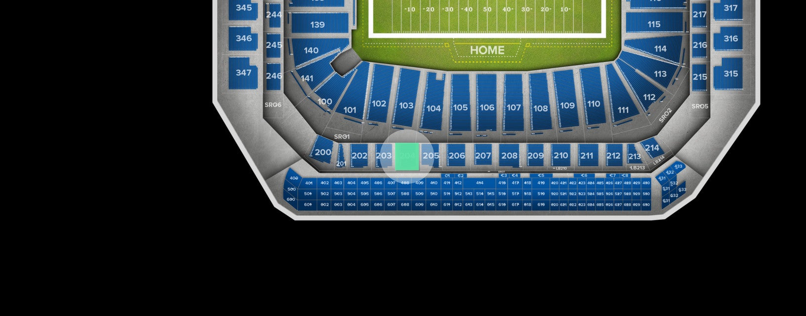 Seat view from Club