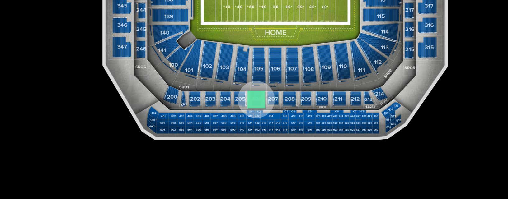Seat view from Club