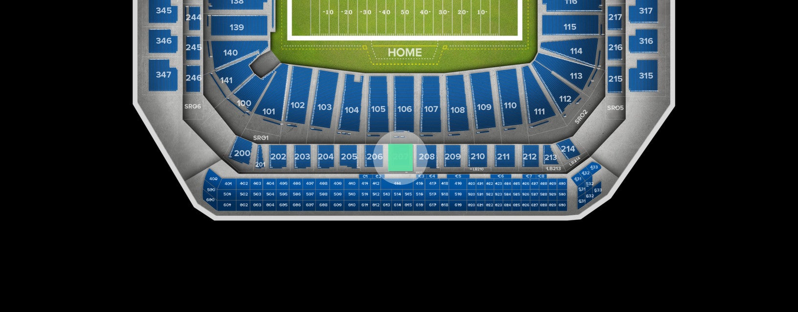 Seat view from Club