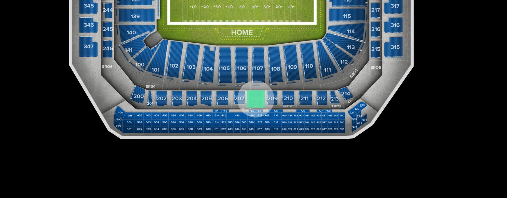Seat view from Club