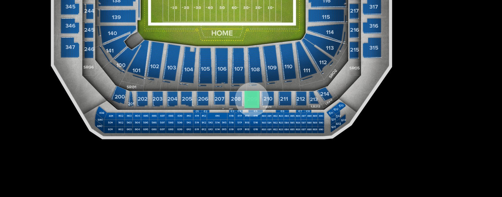 Seat view from Club