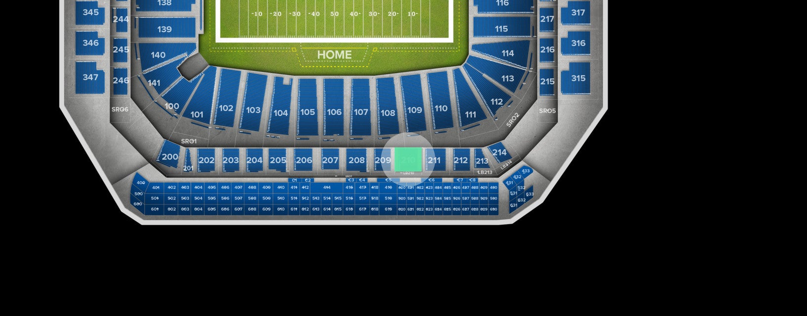 Seat view from Club