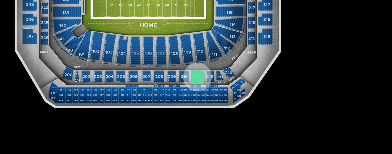 Seat view from Club