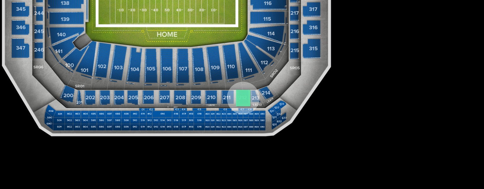 Seat view from Club