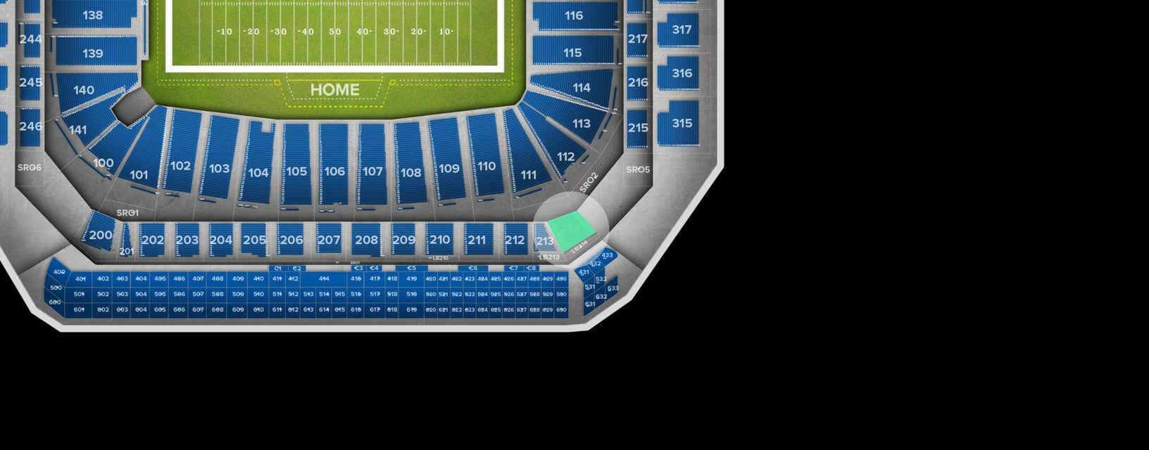 Seat view from Club
