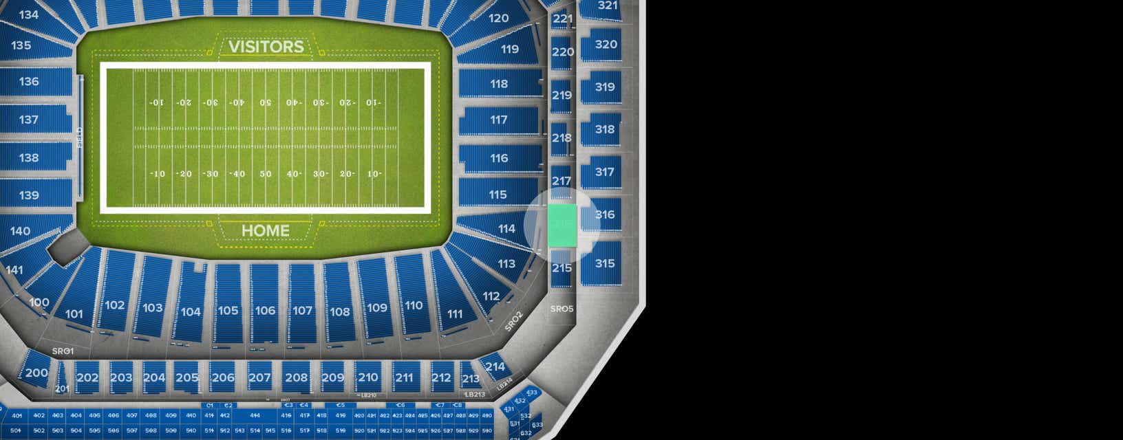 Seat view from Middle Level End Zone