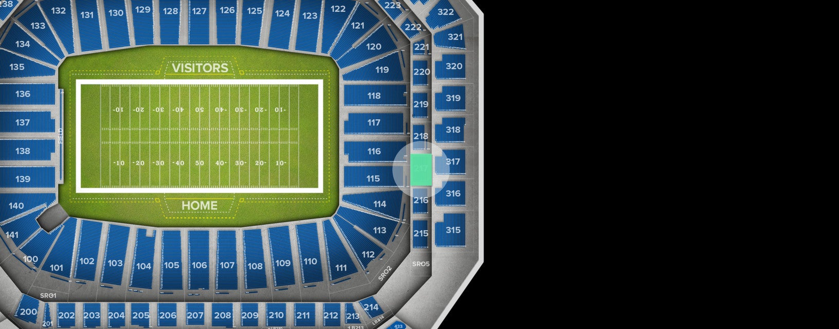 Seat view from Middle Level End Zone
