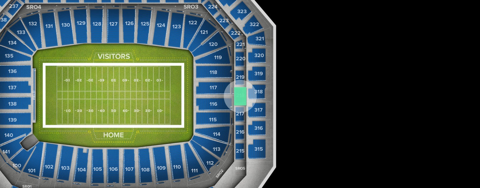Seat view from Middle Level End Zone