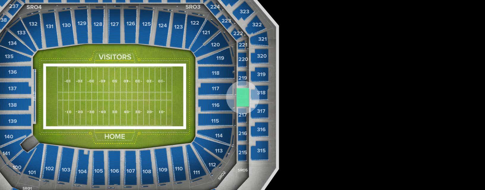 Seat view from Middle Level End Zone