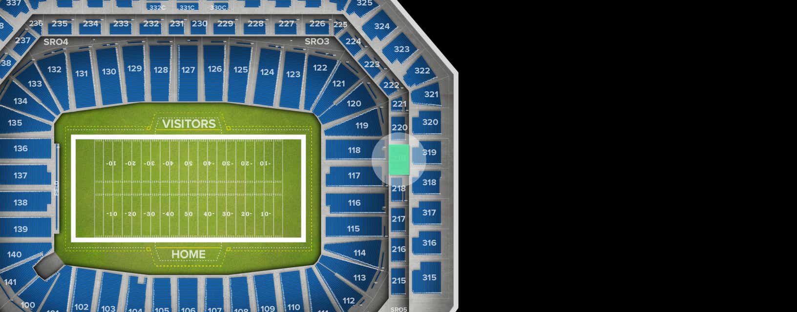 Seat view from Middle Level End Zone