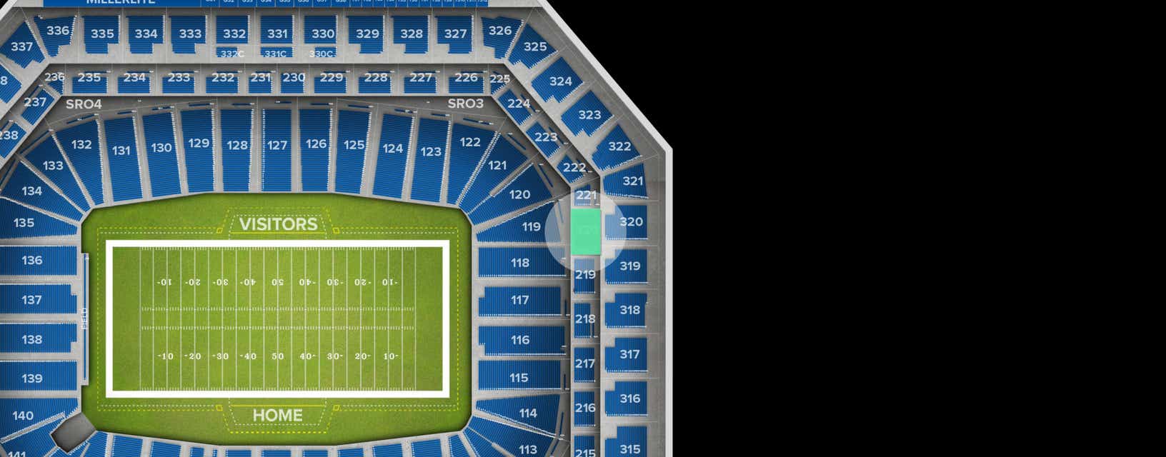 Seat view from Middle Level End Zone