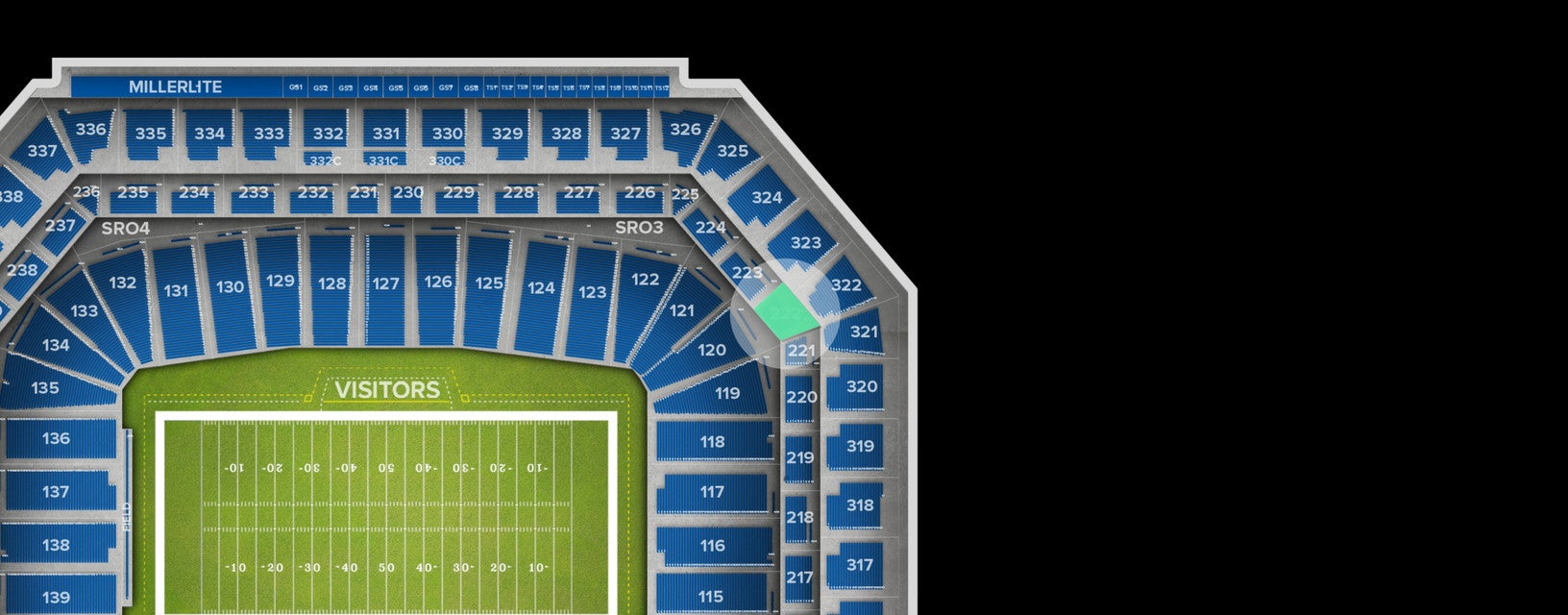 Seat view from Middle Level Corner