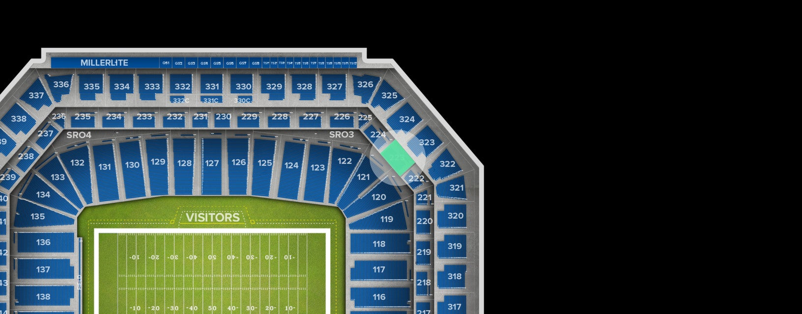 Seat view from Middle Level Corner