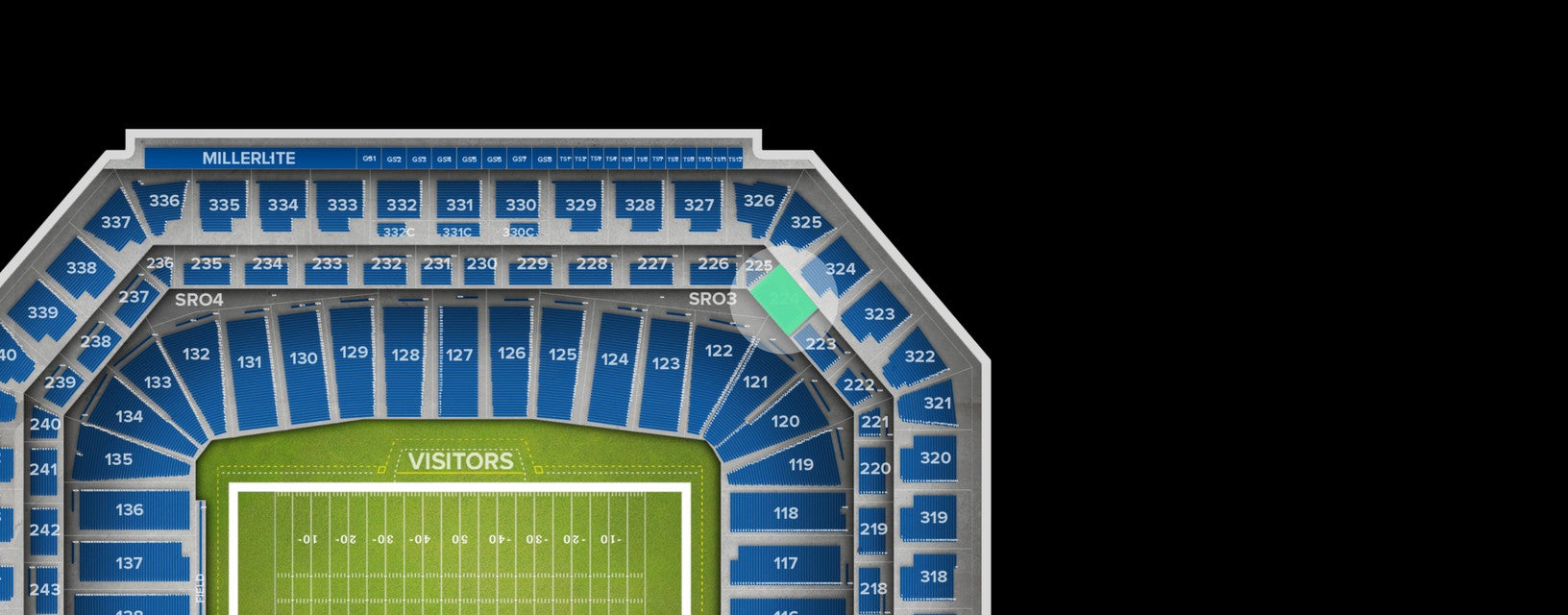 Seat view from Middle Level Corner
