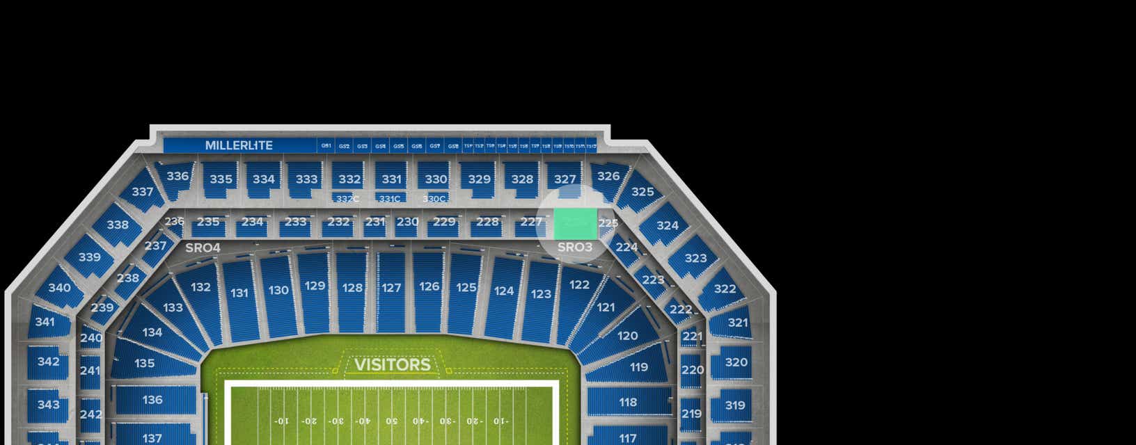 Seat view from Middle Level Corner