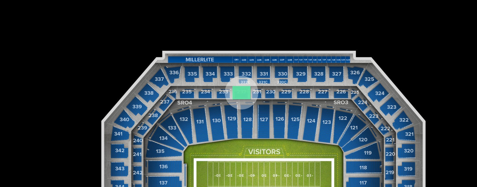 Seat view from Club