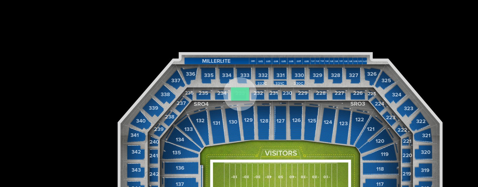 Seat view from Club