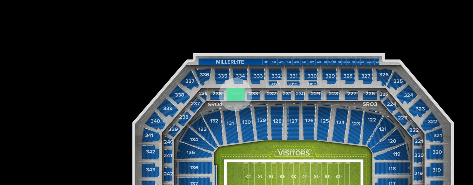 Seat view from Club