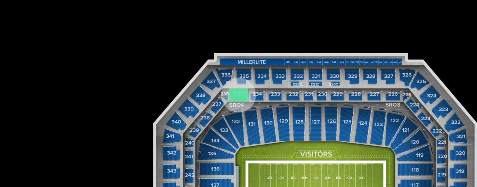Seat view from Middle Level Corner