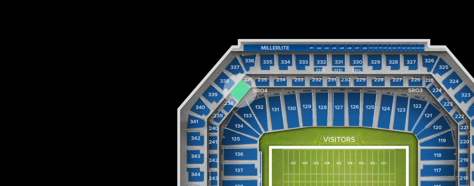 Seat view from Middle Level Corner