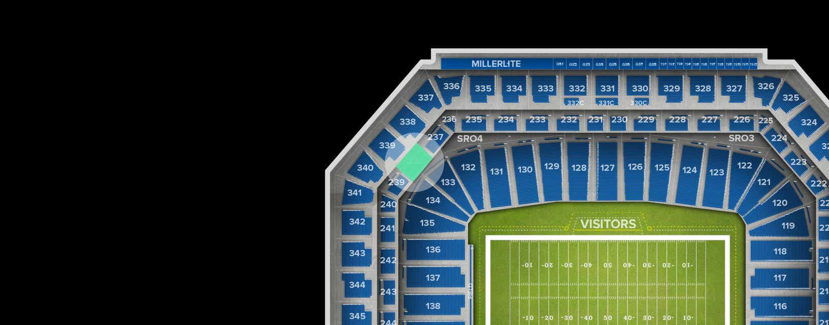 Seat view from Middle Level Corner