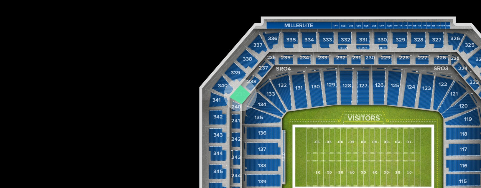 Seat view from Middle Level Corner