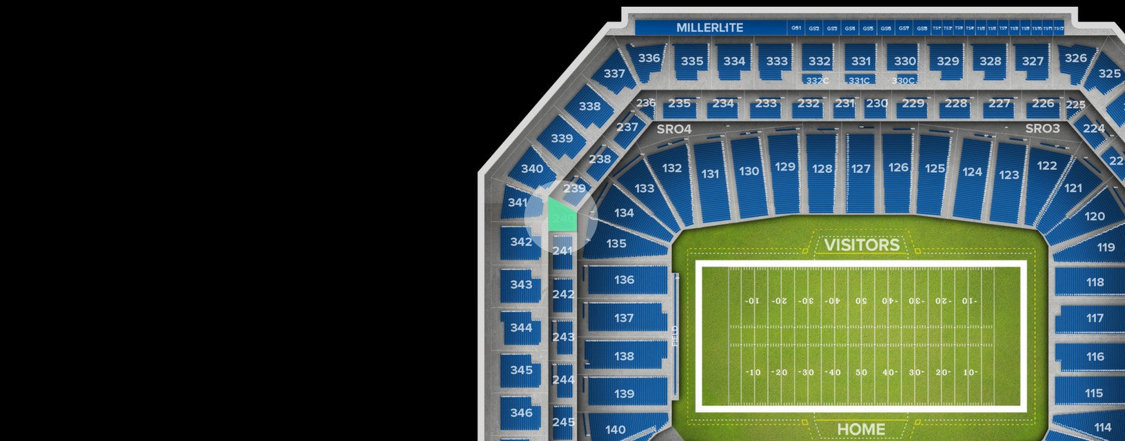 Seat view from Middle Level End Zone
