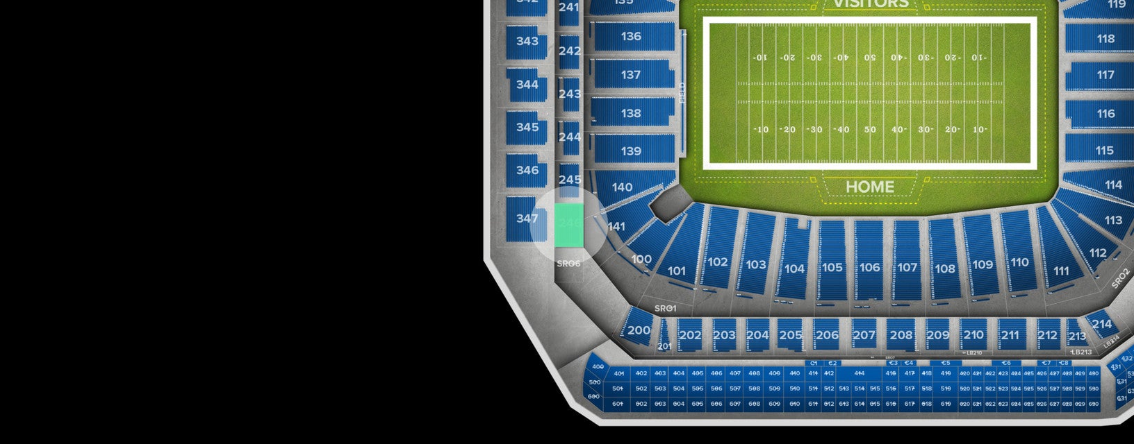 Seat view from Middle Level End Zone