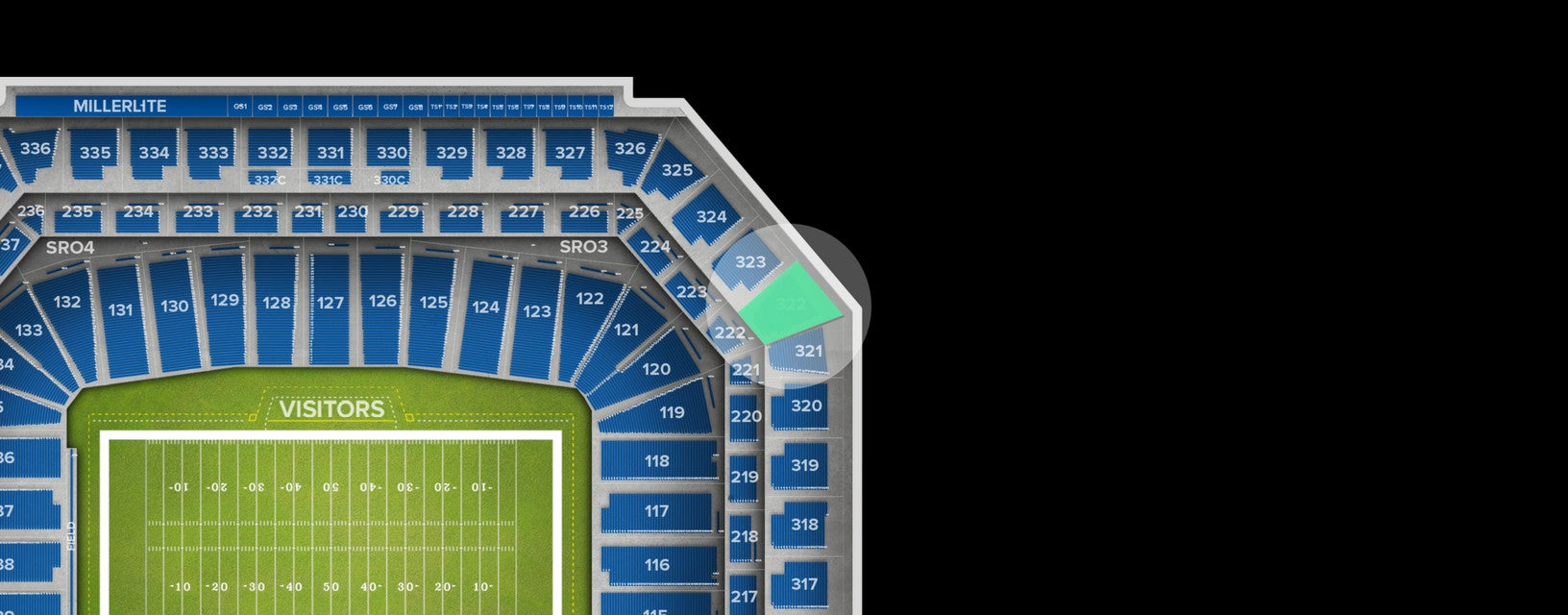 Seat view from Upper Level Corner