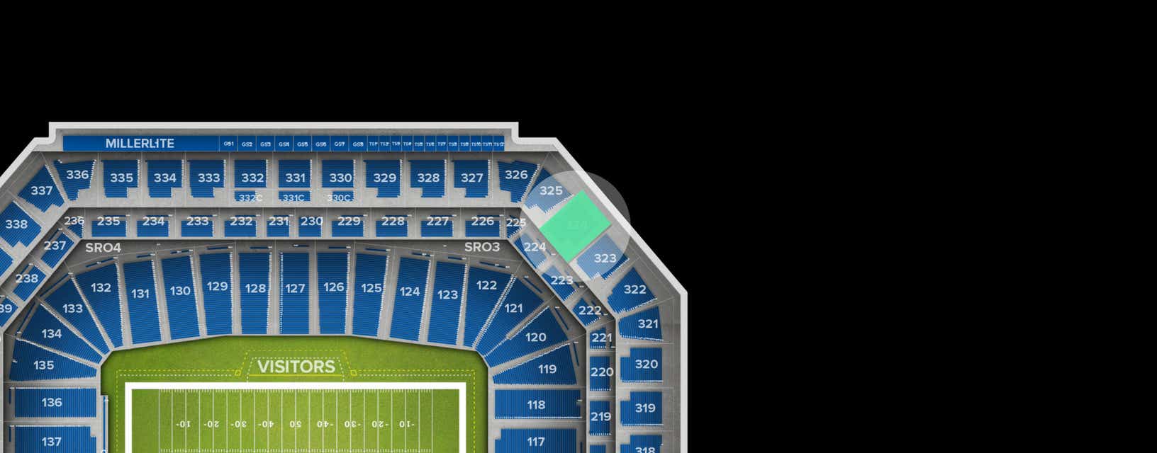 Seat view from Upper Level Corner