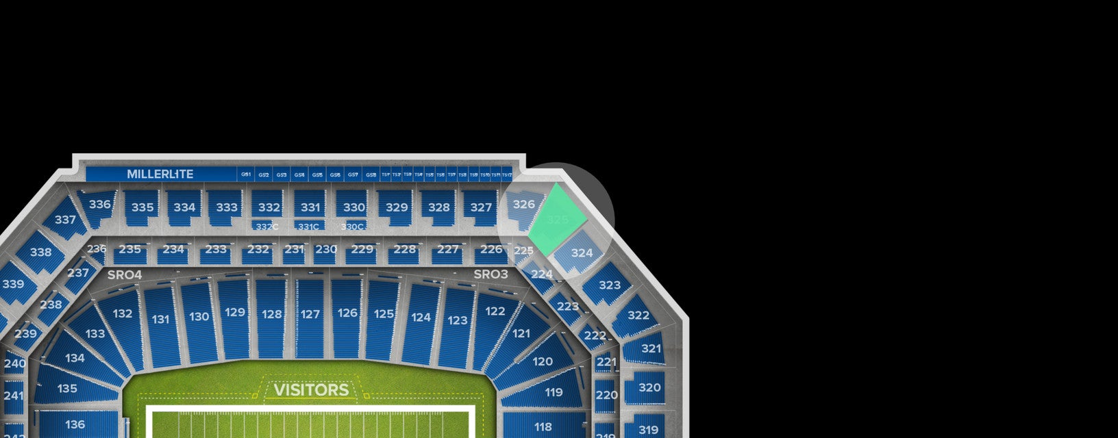 Seat view from Upper Level Corner