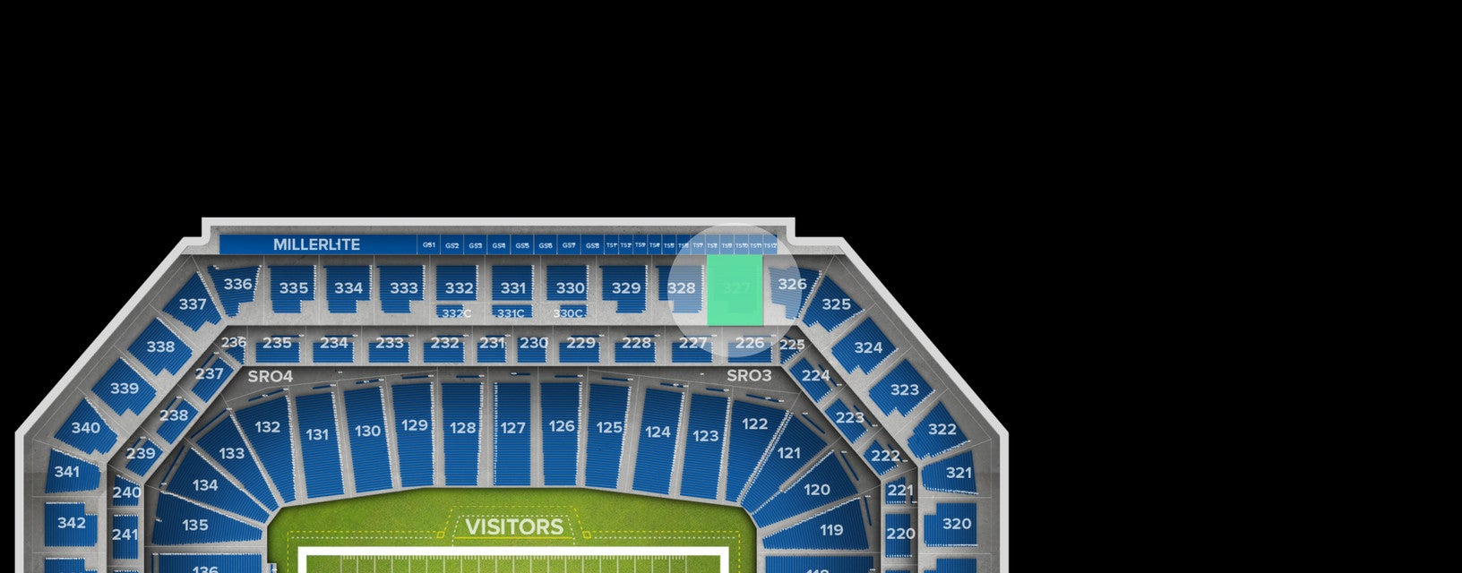 Seat view from Upper Level Sideline
