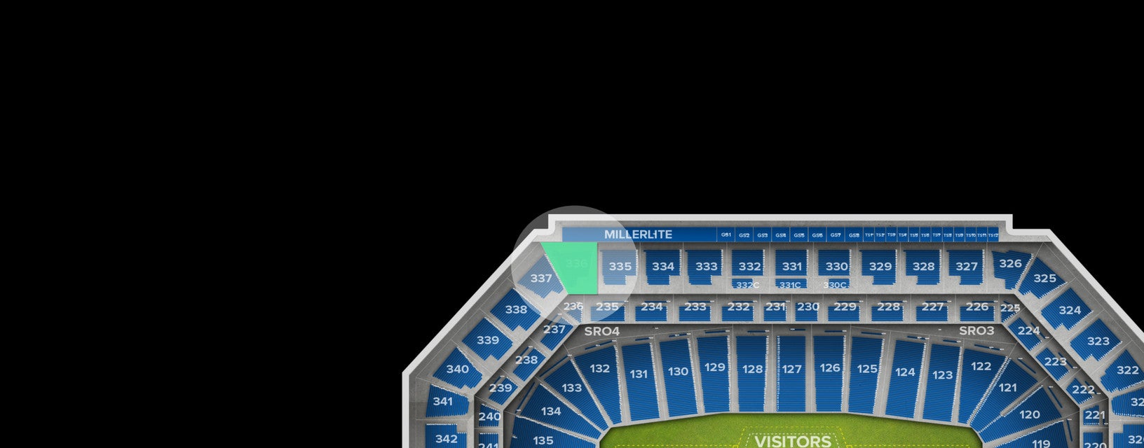 Seat view from Upper Level Sideline