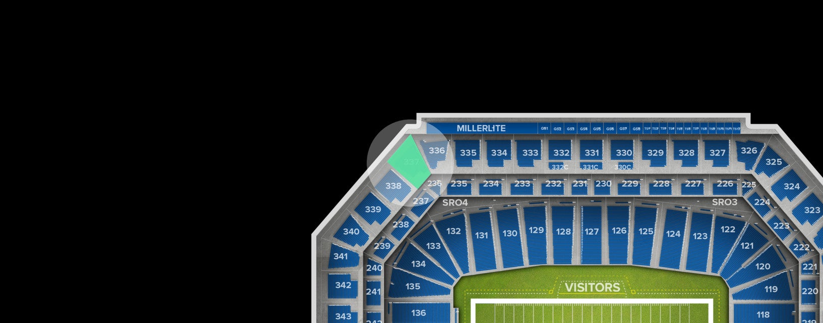 Seat view from Upper Level Corner