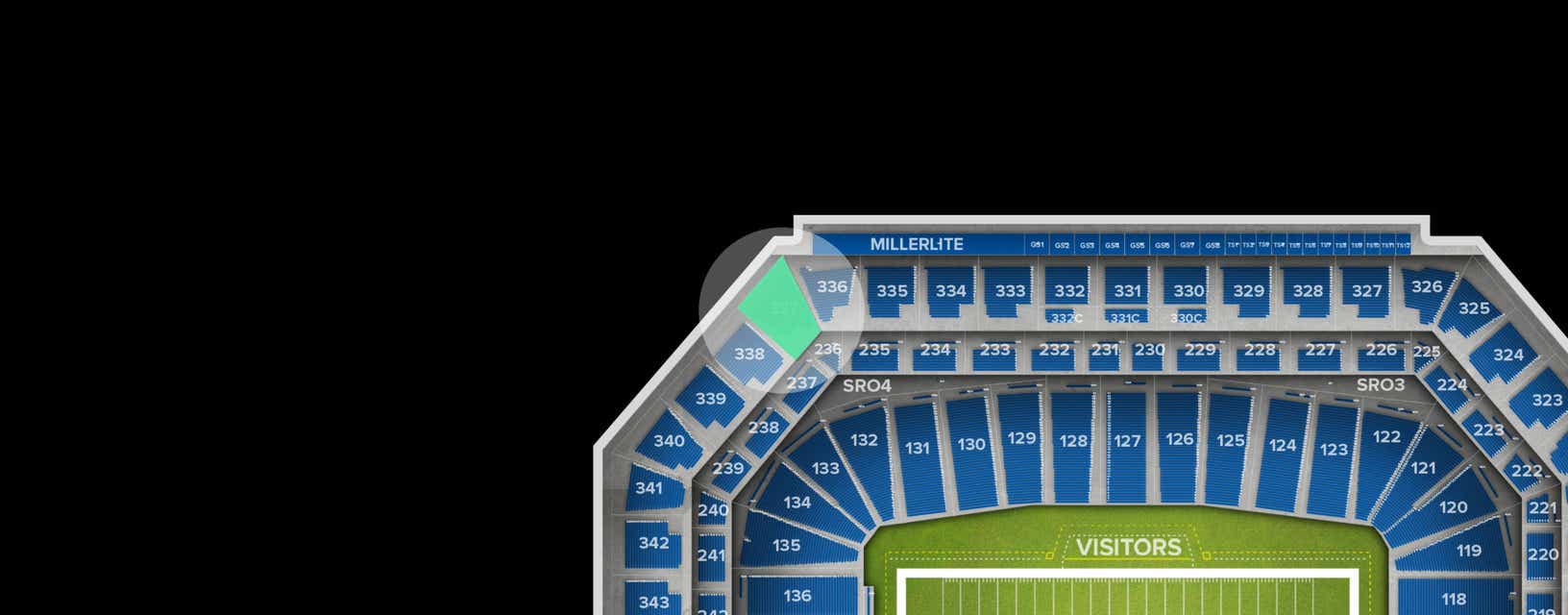 Seat view from Upper Level Corner