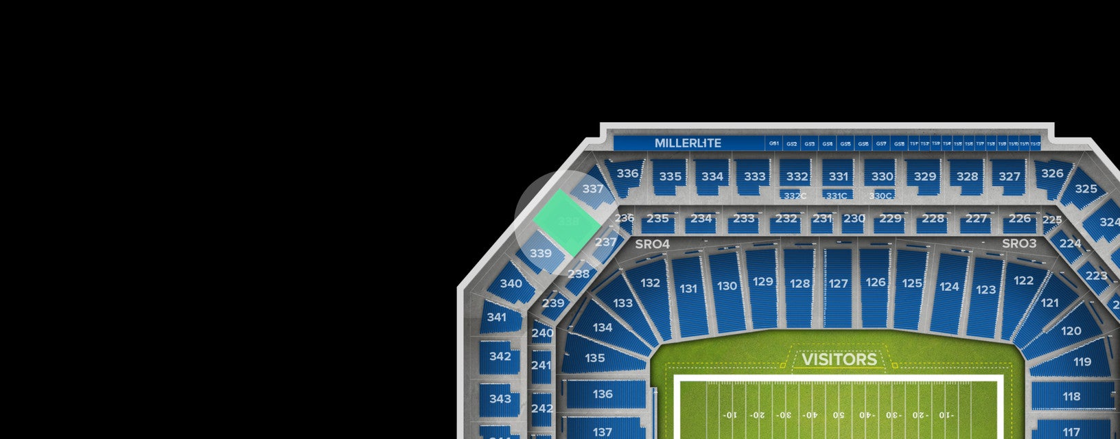 Seat view from Upper Level Corner