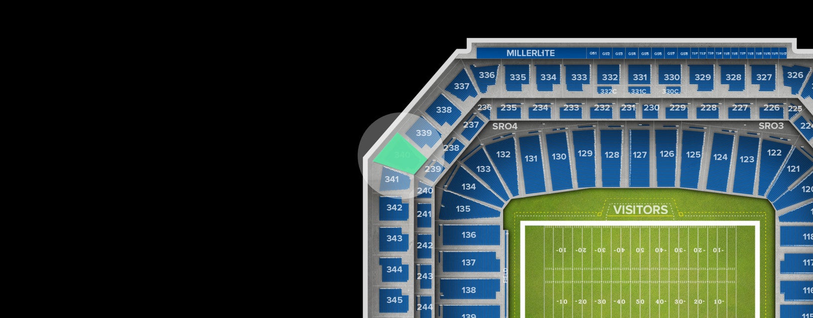 Seat view from Upper Level Corner