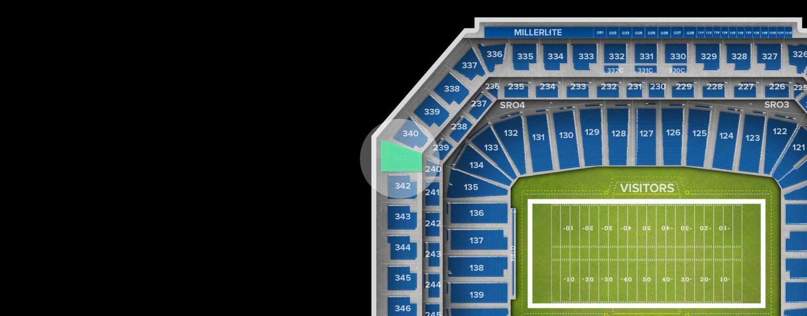 Seat view from Upper Level End Zone