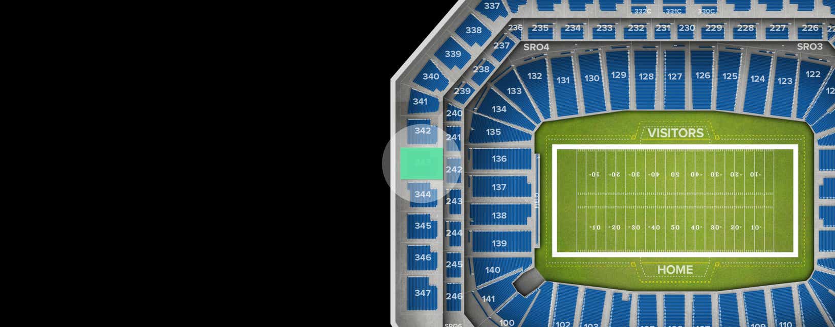 Seat view from Upper Level End Zone