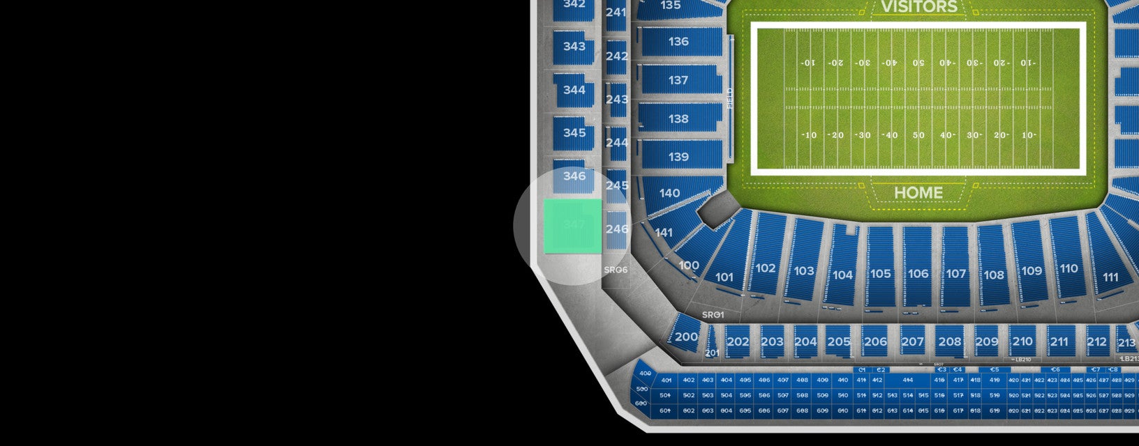 Seat view from Upper Level End Zone