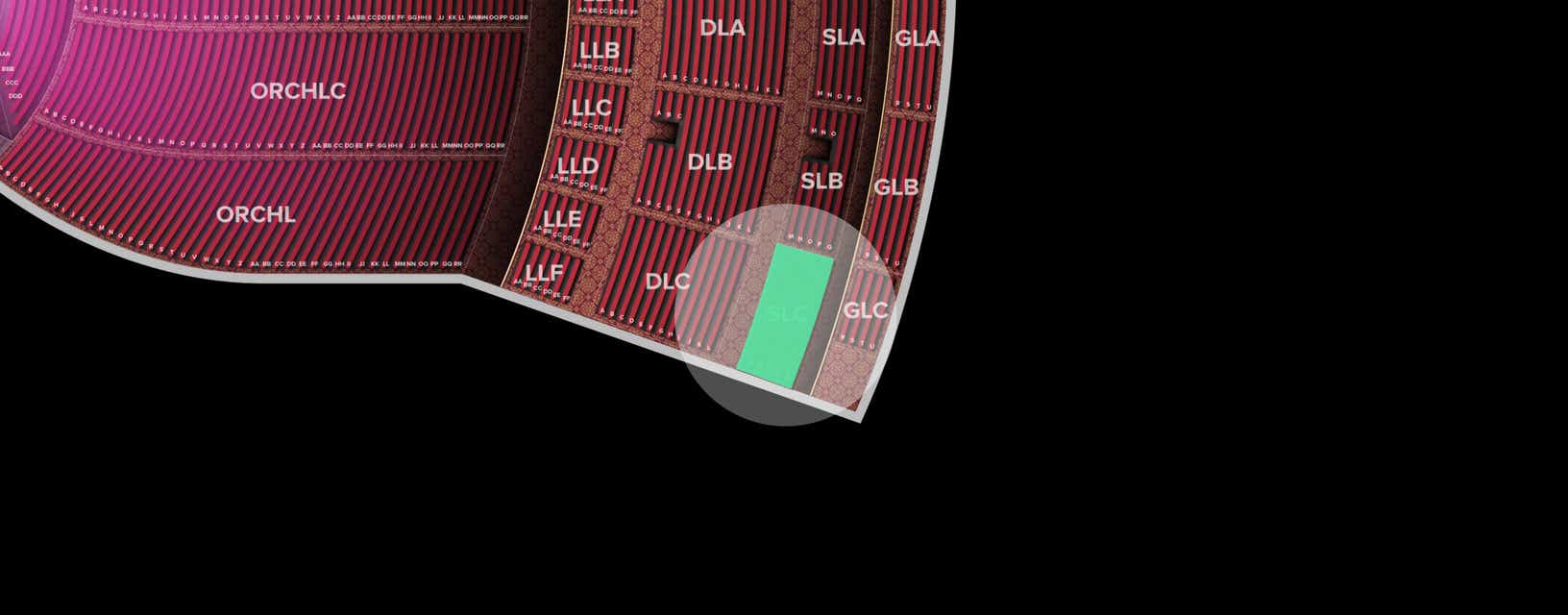 Seat view from 2nd Dress Circle Left